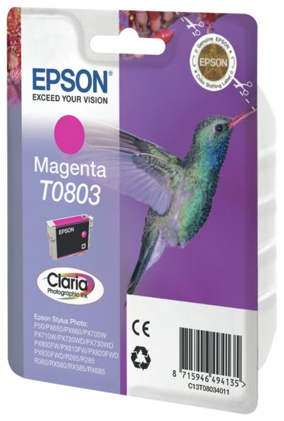 Epson Claria Magenta Ink Cartridge (T0803) Epson Claria Magenta Ink Cartridge (T0803)